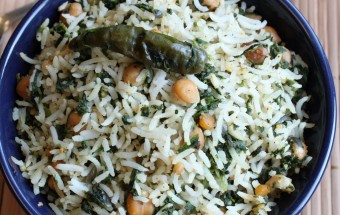 Spinach Garlic Rice Featured