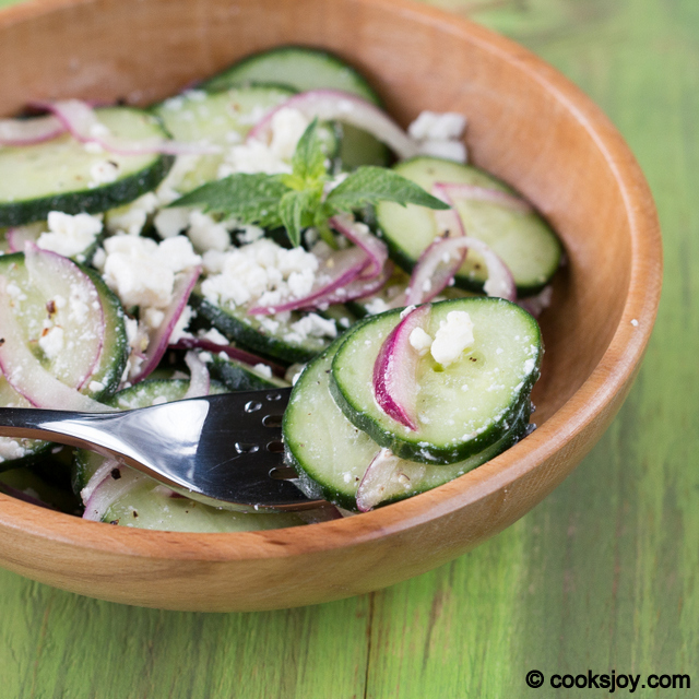 Cucumber Onion Feta Salad | Cooks Joy