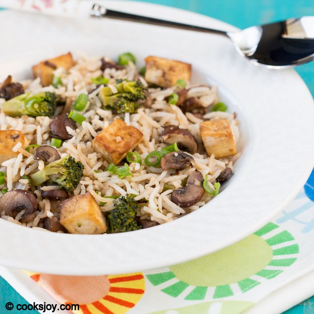 Mushroom Tofu Rice | Cooks Joy