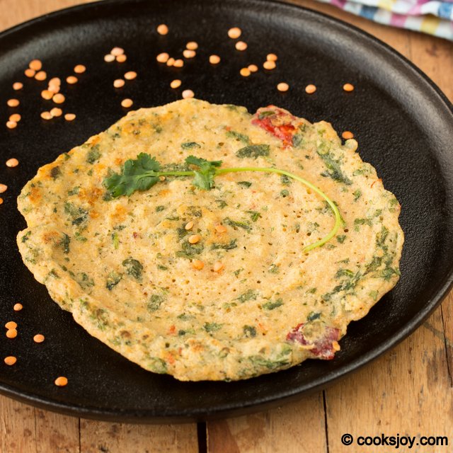 Masoor Dal Spinach Adai | Cooks Joy